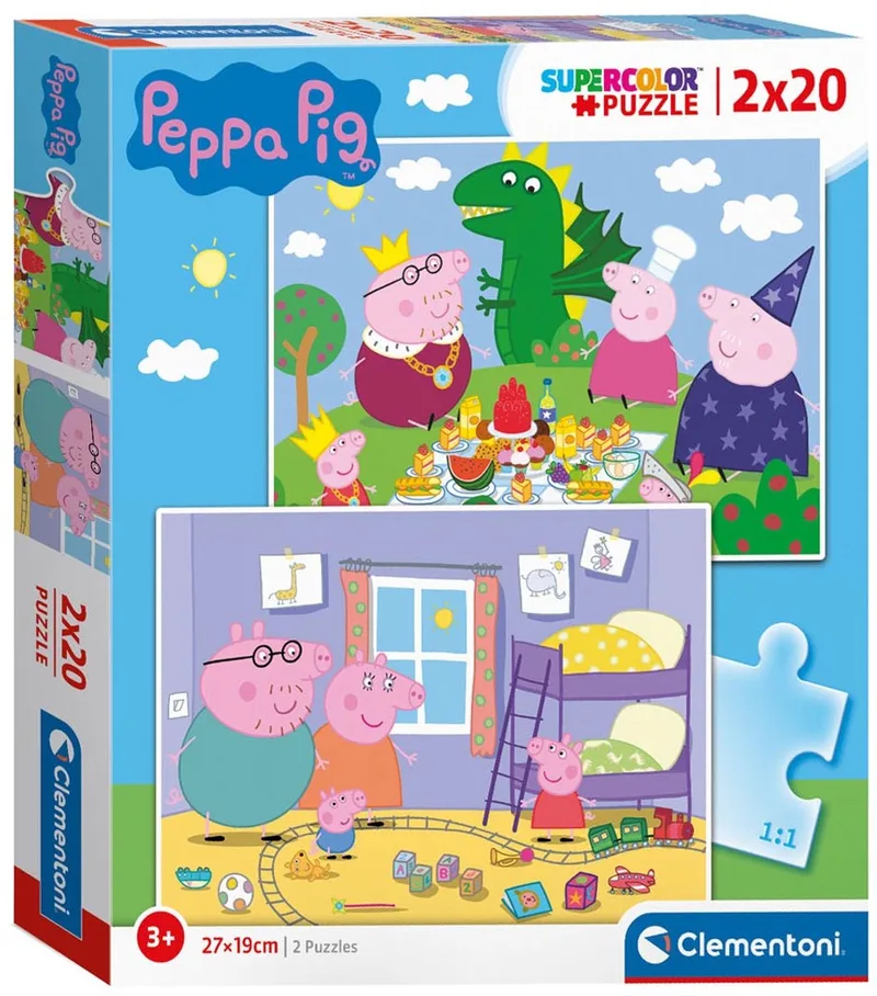 Puzzel - 2x20 Stukjes - Peppa Pig - Puzzel Voor Kinderen - Vanaf 3 Jaar van Clementoni, editie Meerkleurig – doos