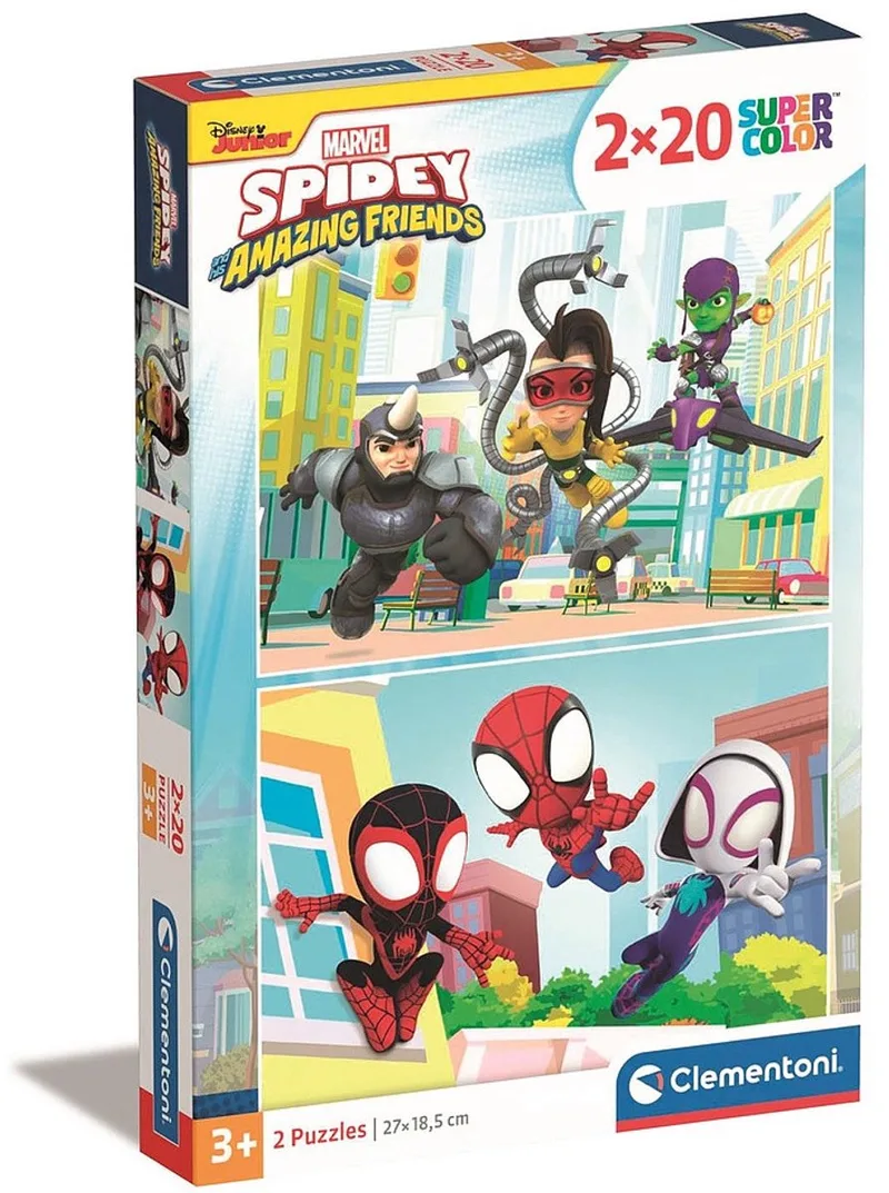 Puzzel - 2x20 Stukjes - Spidey en Zijn Geweldige Vrienden - Puzzel Voor Kinderen van Clementoni, editie Meerkleurig – doos