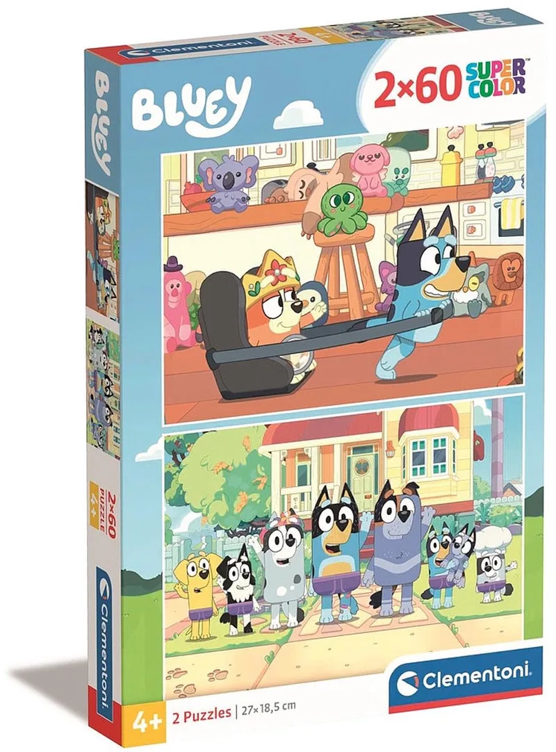 Puzzel - 2X60 Stukjes - Bluey - Kinderpuzzel - Vanaf 4 Jaar from Clementoni, Multicolour edition – box