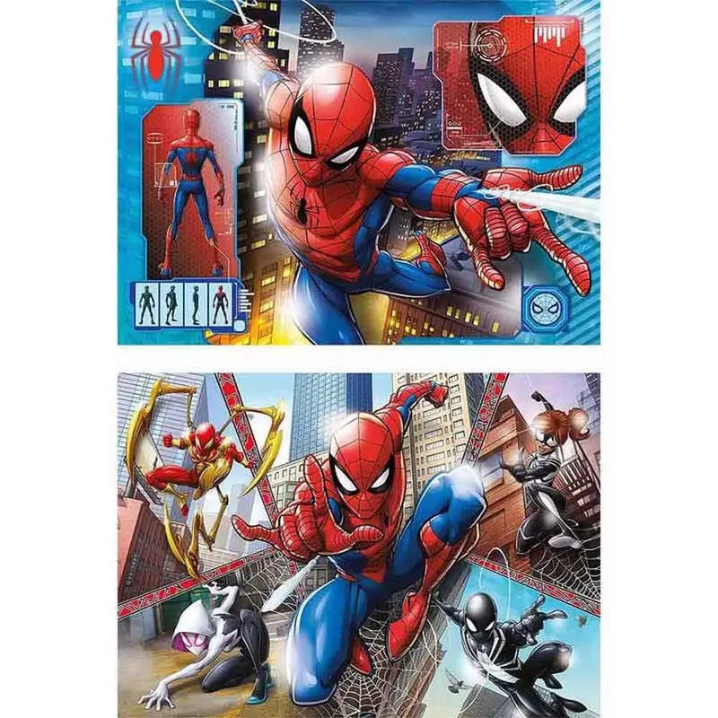 Puzzel - 2x60 Stukjes - Spider-Man - Puzzel Voor Kinderen - Vanaf 5 Jaar van Clementoni, editie Meerkleurig – doos 2 van 2