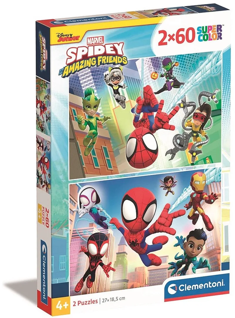 Puzzel - 2x60 Stukjes - Spidey en Zijn Geweldige Vrienden - Kinderen from Clementoni, Multicolour edition – box