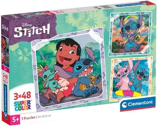 Puzzel - 3 x 48 Stukjes - Lilo en Stitch - Puzzel Voor Kinderen - Vanaf 5 Jaar van Clementoni, editie Meerkleurig – doos 1 van 2