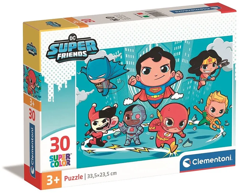 Puzzel 30 Stukjes Dc Comics Superfriends, Kinderpuzzels, 3-5 jaar, 20277 fra Clementoni, Flerfarvet-udgave – æske