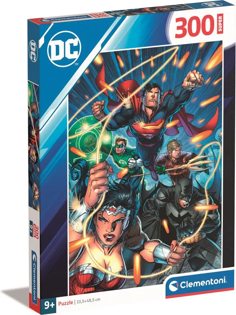 le Puzzle européen Made in Italie Puzzle Dc Comics, Ligue Des Justiciers - 200 à 499 pièces de Clementoni, édition Multicolore – boîte