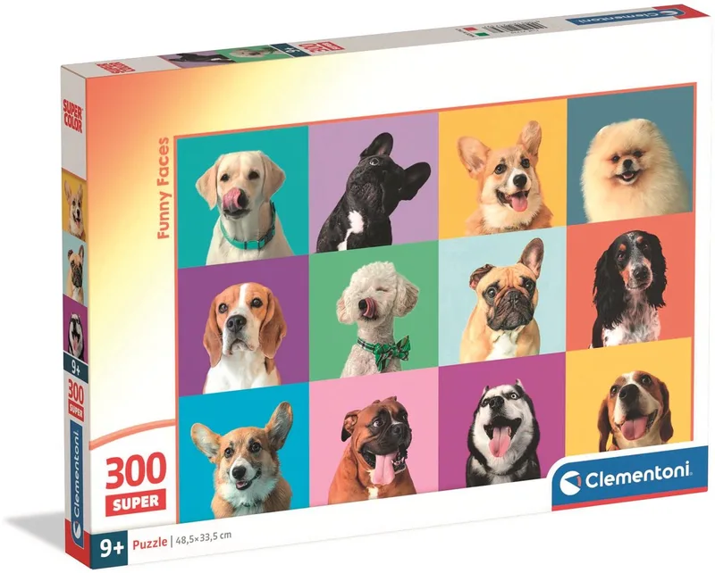Puzzel - 300 Stukjes - Funny Faces - Puzzel Voor Kinderen - Vanaf 9 Jaar fra Clementoni, Flerfarvet-udgave – æske