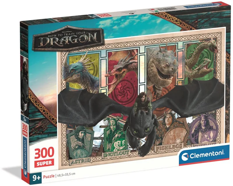 Puzzel - 300 Stukjes - How to Train Your Dragon - vanaf 9 jaar van Clementoni, editie Meerkleurig – doos