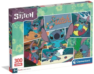le Puzzle européen Made in Italie Puzzle Pièces XXL - Stitch - 200 à 499 pièces de Clementoni, édition Multicolore – boîte 1 sur 2