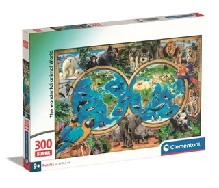 le Puzzle européen Made in Italie Puzzle Le Monde Merveilleux des Animaux - 200 à 499 pièces de Clementoni, édition Multicolore – boîte 2 sur 2
