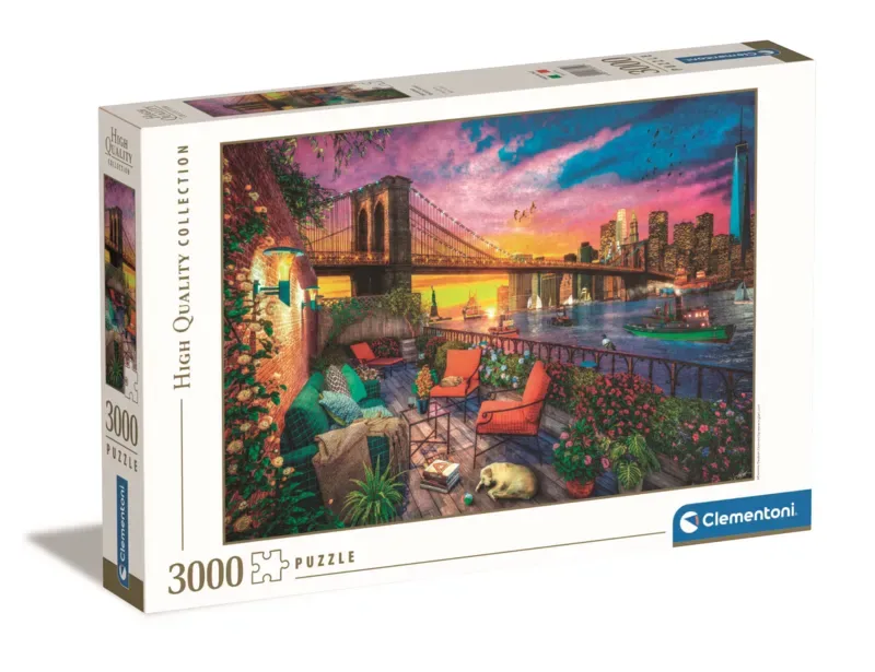 Puzzel - 3000 Stukjes - Manhattan Balkon Zonsondergang - Puzzel Voor Volwassenen van Clementoni, editie Multi kleur – doos 2 van 2