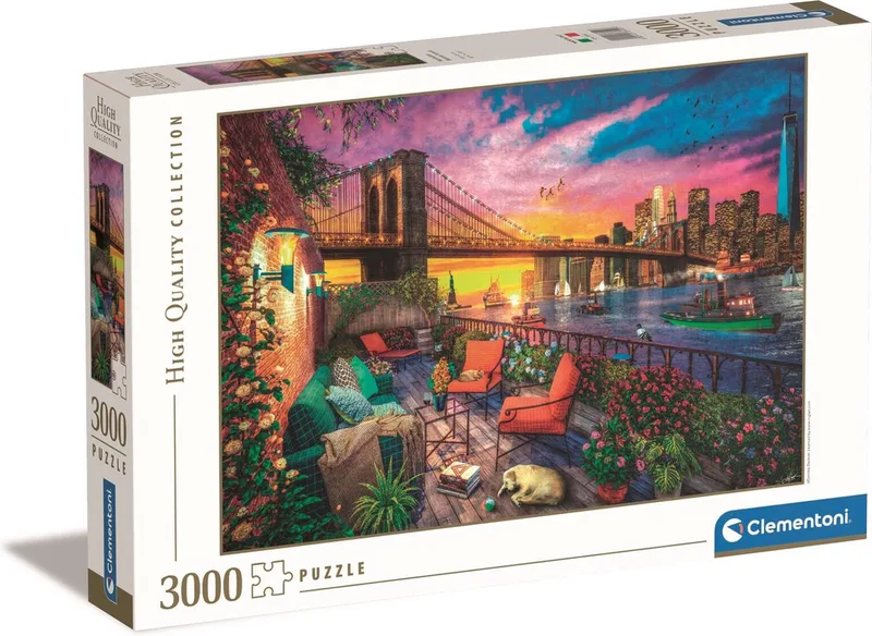 Puzzel - 3000 Stukjes - Manhattan Balkon Zonsondergang - Puzzel Voor Volwassenen van Clementoni, editie Multi kleur – doos 1 van 2