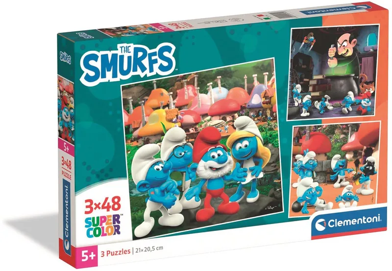 Puzzel - 3x48 Stukjes - De Smurfen - Puzzel Voor Kinderen - Vanaf 5 Jaar from Clementoni, Multicolour edition – box