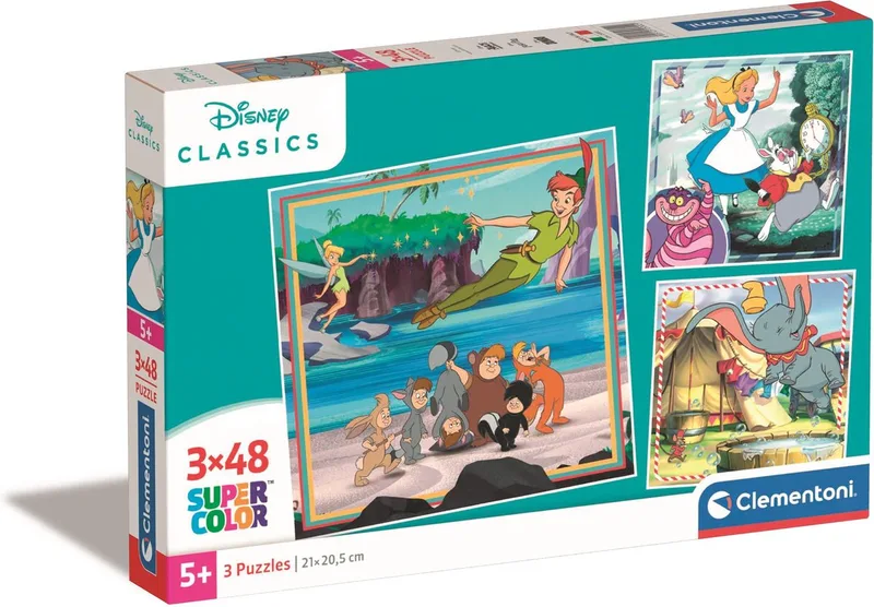 Puzzel - 3x48 Stukjes - Disney Classics - Puzzel Voor Kinderen from Clementoni, Multicolour edition – box