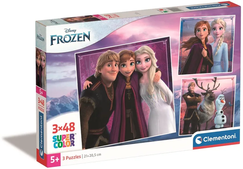 Puzzel - 3x48 Stukjes - Disney Frozen - Puzzel Voor Kinderen von Clementoni, Ausgabe Rosa – Schachtel