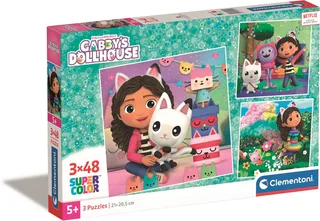 Puzzel - 3x48 Stukjes - Gabby's Dollhouse - Puzzel Voor Kinderen - Vanaf 3 jaar von Clementoni, Ausgabe Nieuw – Schachtel 1 von 2