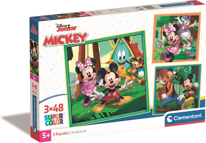 Puzzel - 3x48 Stukjes - Mickey en Vrienden - Puzzel Voor Kinderen van Clementoni, editie Meerkleurig – doos