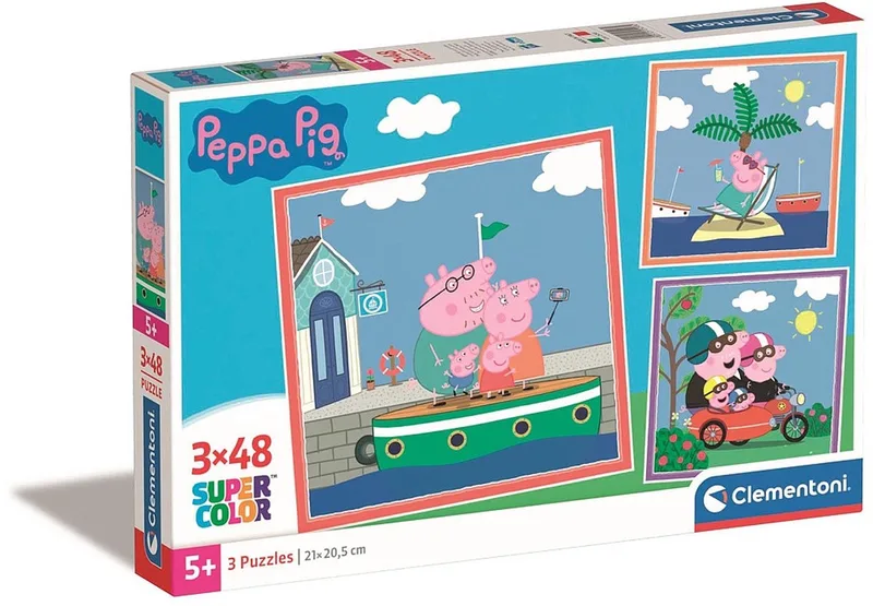 Puzzel - 3x48 Stukjes - Peppa Pig - Kinderen van Clementoni, editie Meerkleurig – doos