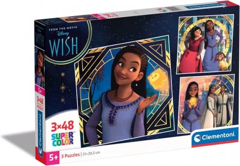 Puzzel - 3x48 Stukjes - Square Disney Wish - Kinderpuzzel - Vanaf 3 jaar from Clementoni, Multicolour edition – box