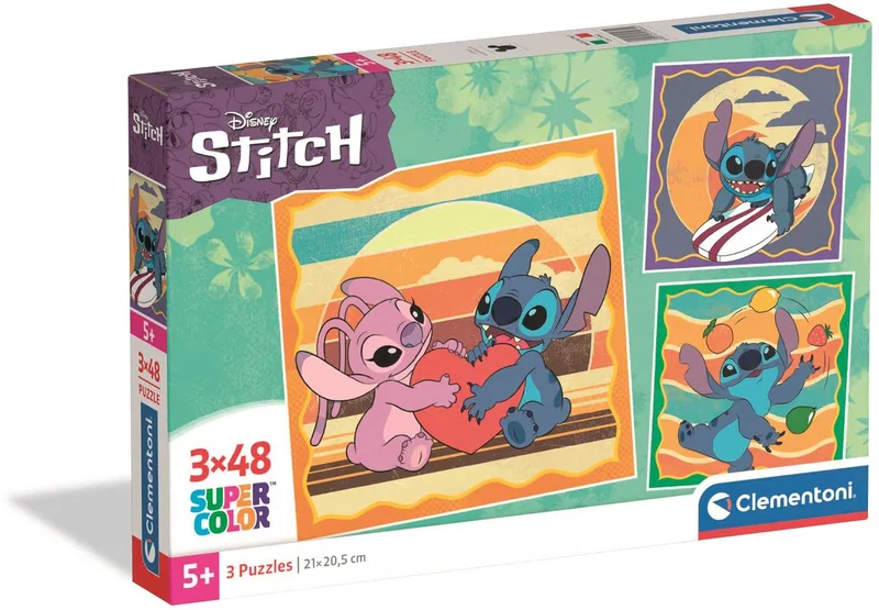 Puzzel - 3x48 Stukjes - Square Stitch Thema - Puzzel Voor Kinderen - Vanaf 5 Jaar from Clementoni, Multicolour edition – box