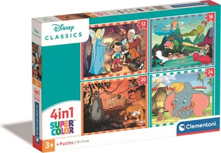 Puzzel - 4 in 1 Disney Dieren - Kinderpuzzel - Vanaf 3 jaar från Clementoni, utgåva Flerfärgad – kartong 1 av 2