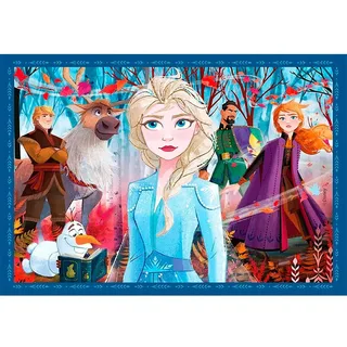 Puzzel - 4 in 1 - Frozen - Puzzel Voor Kinderen - Supercolor de Clementoni, édition Disney Frozen – boîte 2 sur 4