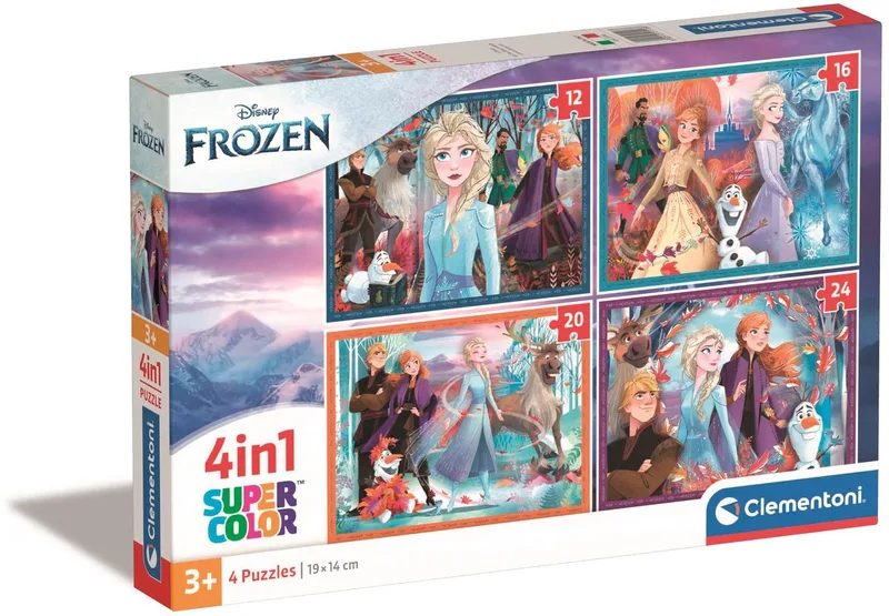 Puzzel - 4 in 1 - Frozen - Puzzel Voor Kinderen - Supercolor von Clementoni, Ausgabe Disney Frozen – Schachtel