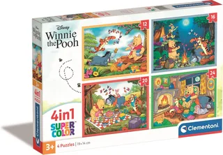 Puzzel - 4 Puzzels in 1 Doos - Puzzel Voor Kinderen - Vanaf 3 jaar fra Clementoni, Winnie the Pooh-udgave – æske 1 af 2