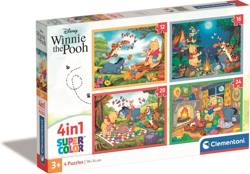 Puzzel - 4 Puzzels in 1 Doos - Puzzel Voor Kinderen - Vanaf 3 jaar fra Clementoni, Winnie the Pooh-udgave – æske 1 af 2