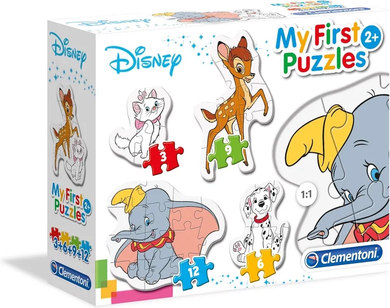 Puzzel - 4 Stuks - My First Puzzles Disney - Voor Kinderen Vanaf 2 Jaar fra Clementoni, Flerfarvet-udgave – æske 1 af 2