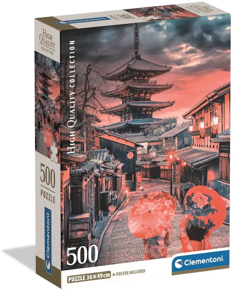 Puzzel - 500 Stukjes - Avond in Kyoto - Puzzel Voor Volwassenen - High Quality Collection van Clementoni, editie Meerkleurig – doos