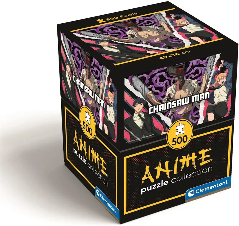 Puzzel - 500 Stukjes - Chansaw Man - Anime collection - Cube - Puzzel Voor Volwassenen van Clementoni, editie Meerkleurig – doos