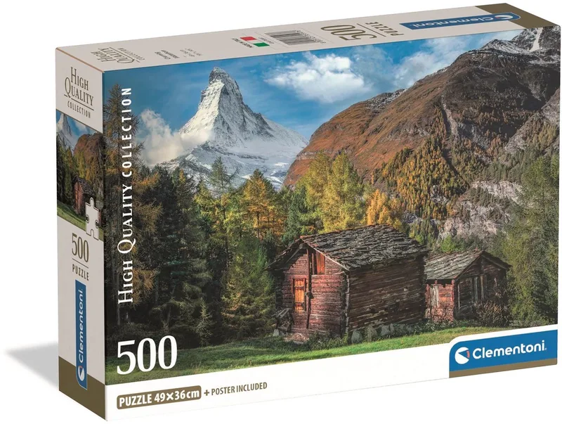 Puzzel - 500 Stukjes - Charmante Matterhorn - Puzzel Voor Volwassenen - High Quality Collection van Clementoni, editie Meerkleurig – doos 1 van 2
