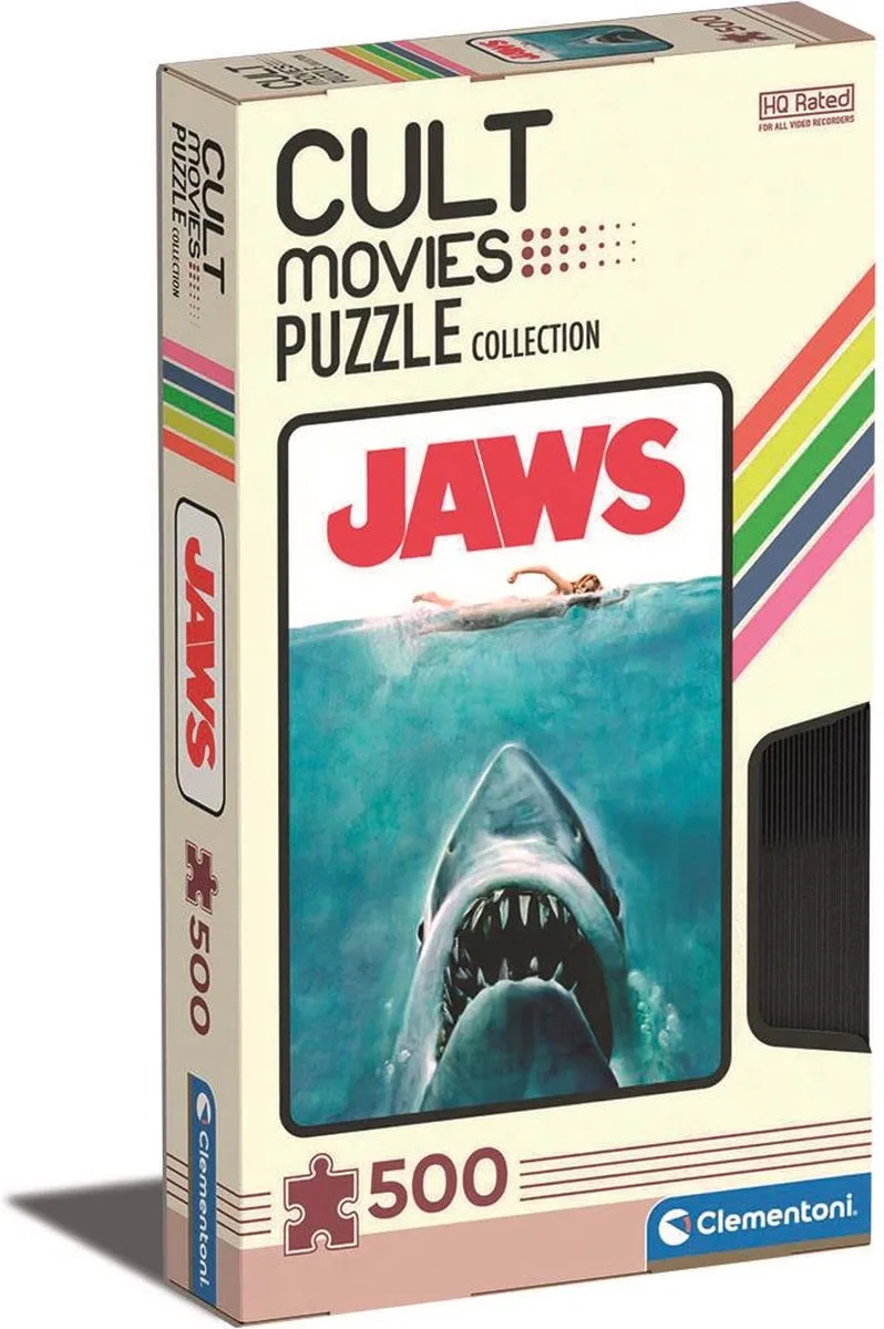 Puzzel - 500 Stukjes - Cult Movies - Jaws - Puzzel Voor Volwassenen från Clementoni, utgåva Flerfärgad – kartong