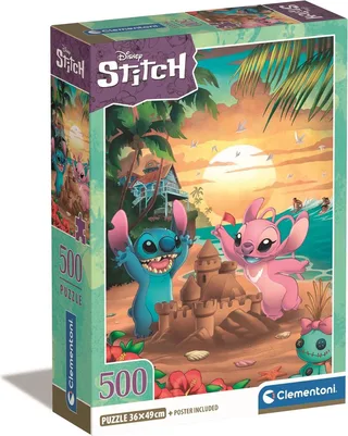 Puzzel - 500 Stukjes - Disney Stitch - Compact Box from Clementoni, Multicolour edition – box 1 of 2