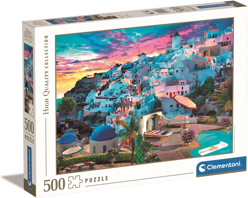 Puzzel - 500 Stukjes - Greece View - Puzzel Voor Volwassenen van Clementoni, editie Meerkleurig – doos