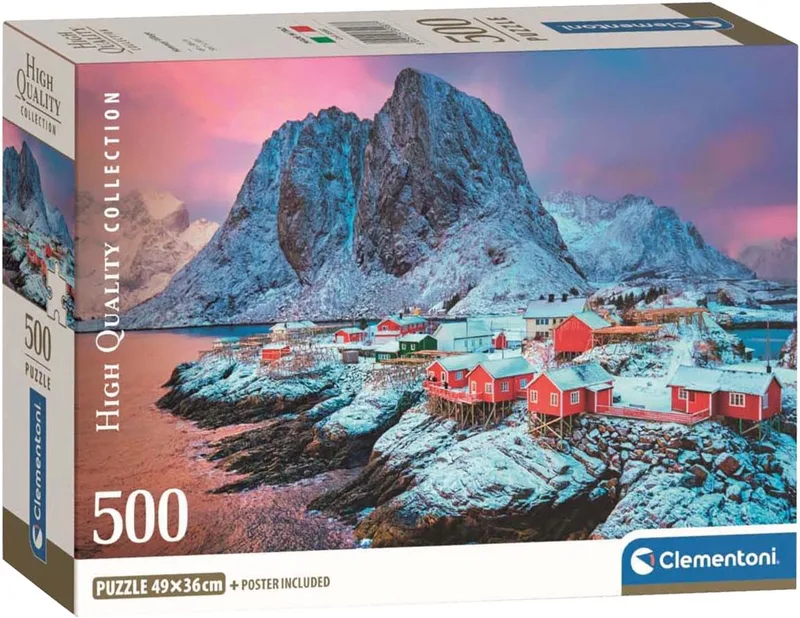 Puzzel - 500 Stukjes - Hamnoy Village - Puzzel Voor Volwassenen - High Quality Collection van Clementoni, editie Meerkleurig – doos
