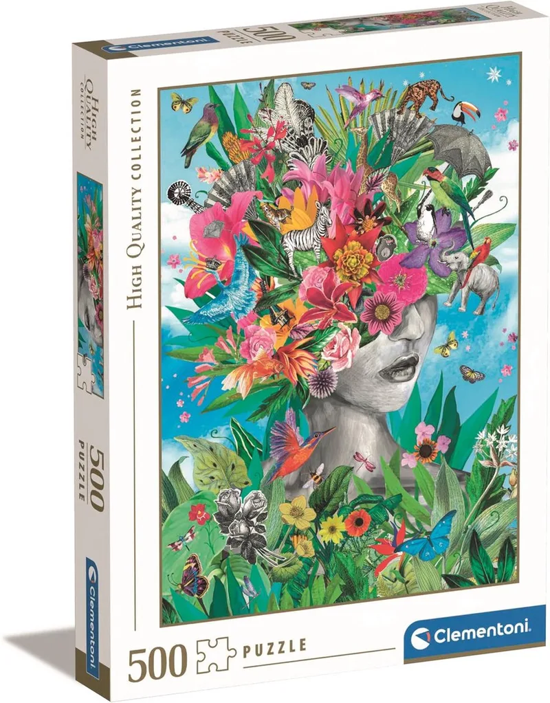 Puzzel - 500 Stukjes - Hoofd in de Jungle - Puzzel Voor Volwassenen van Clementoni, editie Meerkleurig – doos