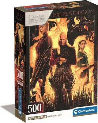 Puzzel - 500 Stukjes - House of Dragon - Compact Box - Puzzel Voor Volwassenen de Clementoni, édition Multicolore – boîte 1 sur 2