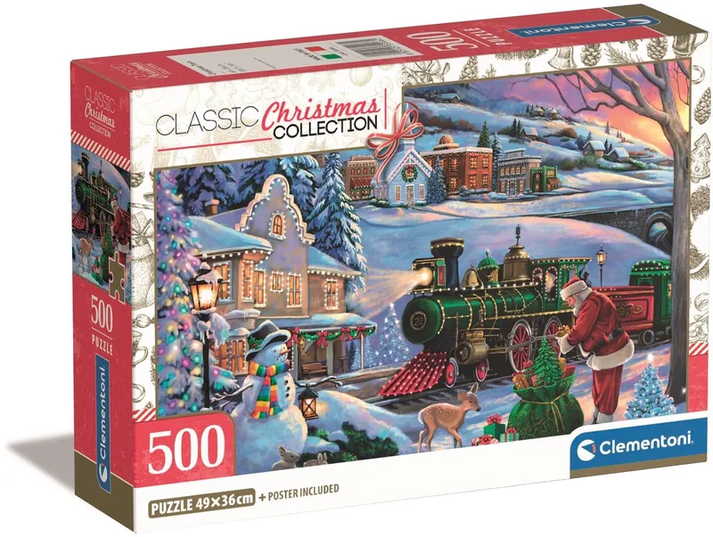 Puzzel – 500 Stukjes – Kersttrein - Kersttafereel – Puzzel Voor Volwassenen de Clementoni, édition Multicolore – boîte