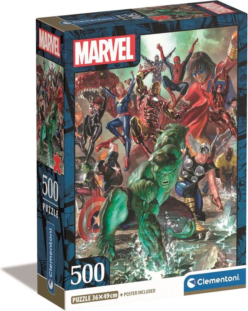 Puzzel - 500 Stukjes - Marvel Compact Box - Puzzel Voor Kinderen en Volwassenen from Clementoni, Multicolour edition – box