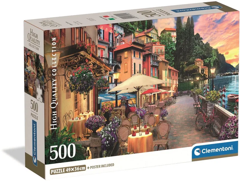 Puzzel - 500 Stukjes - Meer van Como - Puzzel Voor Volwassenen - High Quality Collection van Clementoni, editie Meerkleurig – doos