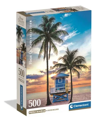 Puzzel - 500 Stukjes - Miami Beach Florida - Puzzel Voor Volwassenen - High Quality Collection van Clementoni, editie Meerkleurig – doos 2 van 2