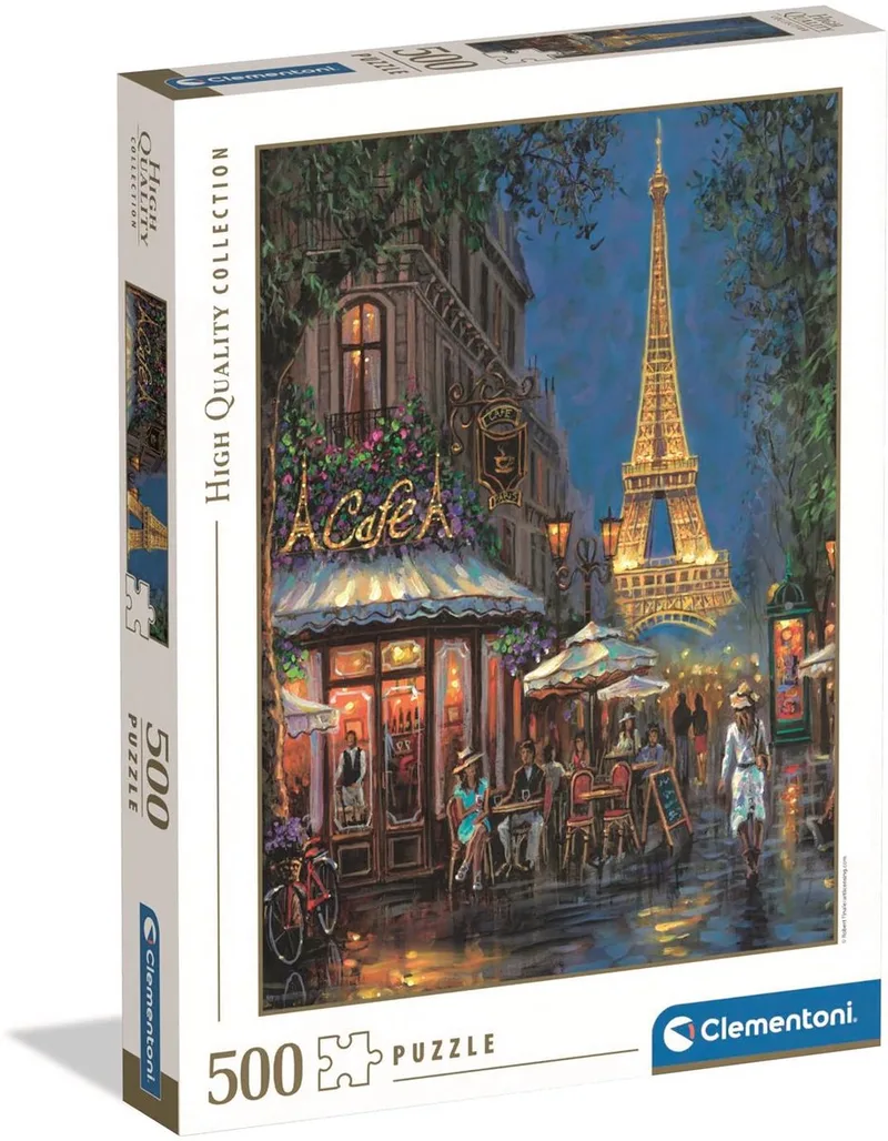 Puzzel - 500 Stukjes - Nacht Bij Het Eiffeltorentje - Puzzel Voor Volwassenen - High Quality Collection fra Clementoni, Flerfarvet-udgave – æske