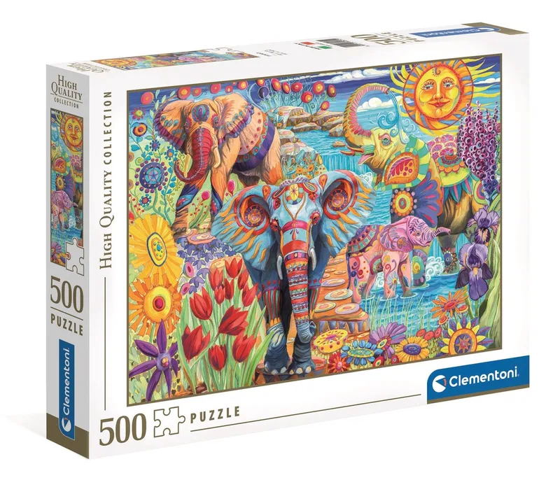 Puzzel - 500 Stukjes - Olifanten Carnaval 2025 - Puzzel Voor Volwassenen - High Quality Collection von Clementoni, Ausgabe Mehrfarbig – Schachtel