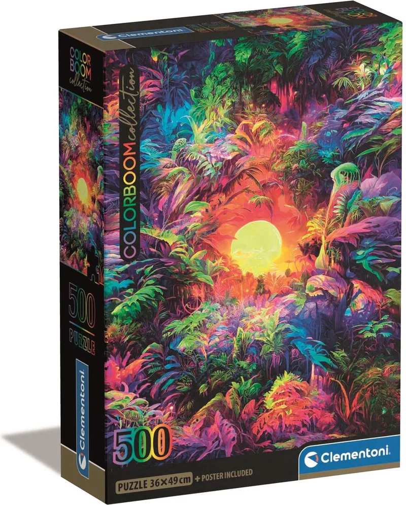 Puzzel - 500 Stukjes - Psychedelische Jungle Zonsopgang - Puzzel Voor Volwassenen - High Quality Collection de Clementoni, édition Multicolore – boîte 1 sur 2
