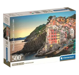 Puzzel - 500 Stukjes - Riomaggiore Kust - Puzzel Voor Volwassenen - High Quality Collection van Clementoni, editie Meerkleurig – doos 3 van 3