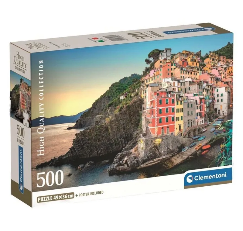 Puzzel - 500 Stukjes - Riomaggiore Kust - Puzzel Voor Volwassenen - High Quality Collection van Clementoni, editie Meerkleurig – doos 3 van 3