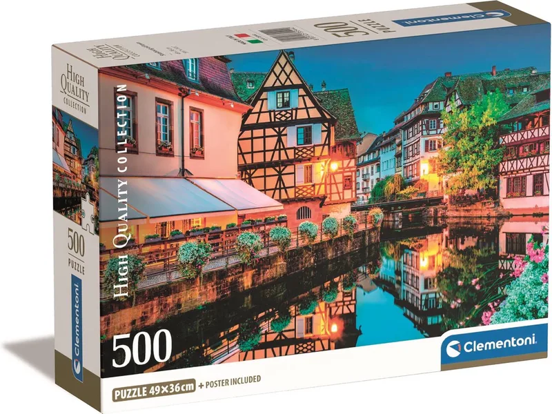 Puzzel - 500 Stukjes - Strasbourg Oude Stad - Puzzel Voor Volwassenen - High Quality Collection van Clementoni, editie Meerkleurig – doos