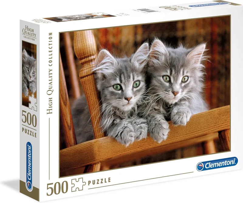 Puzzel - 500 Stukjes - Twee Kittens - High Quality Collection - Vanaf 10 jaar van Clementoni, editie Meerkleurig – doos