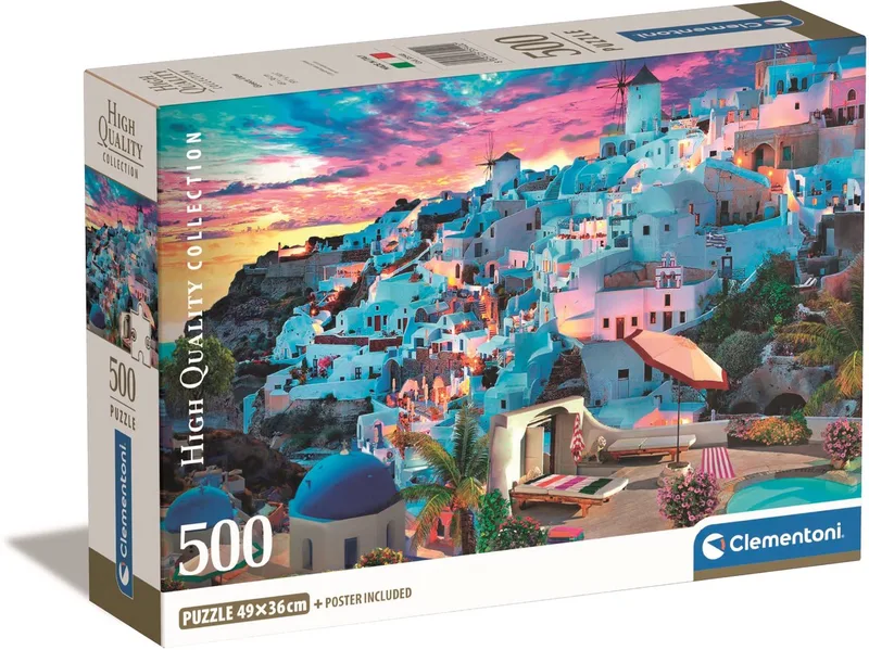 Puzzel - 500 Stukjes - Uitzicht op Griekenland - Puzzel Voor Volwassenen - High Quality Collection van Clementoni, editie Meerkleurig – doos