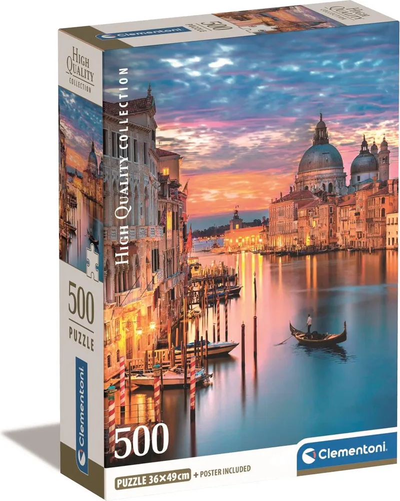Puzzel - 500 Stukjes - Venetië - Puzzel Voor Volwassenen - High Quality Collection from Clementoni, Multicolour edition – box